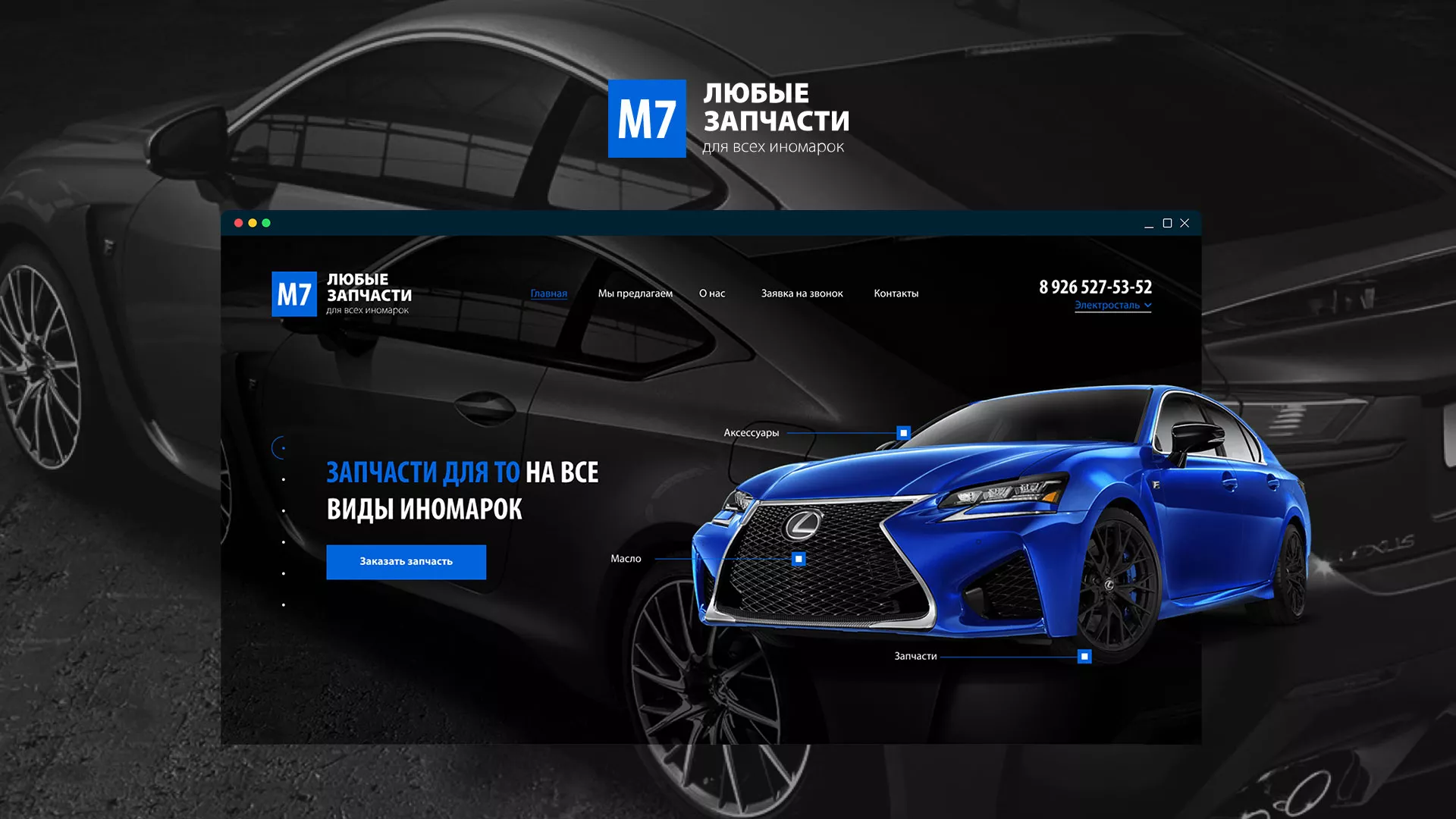 Разработка сайта магазина автозапчастей «М7» в Георгиевске