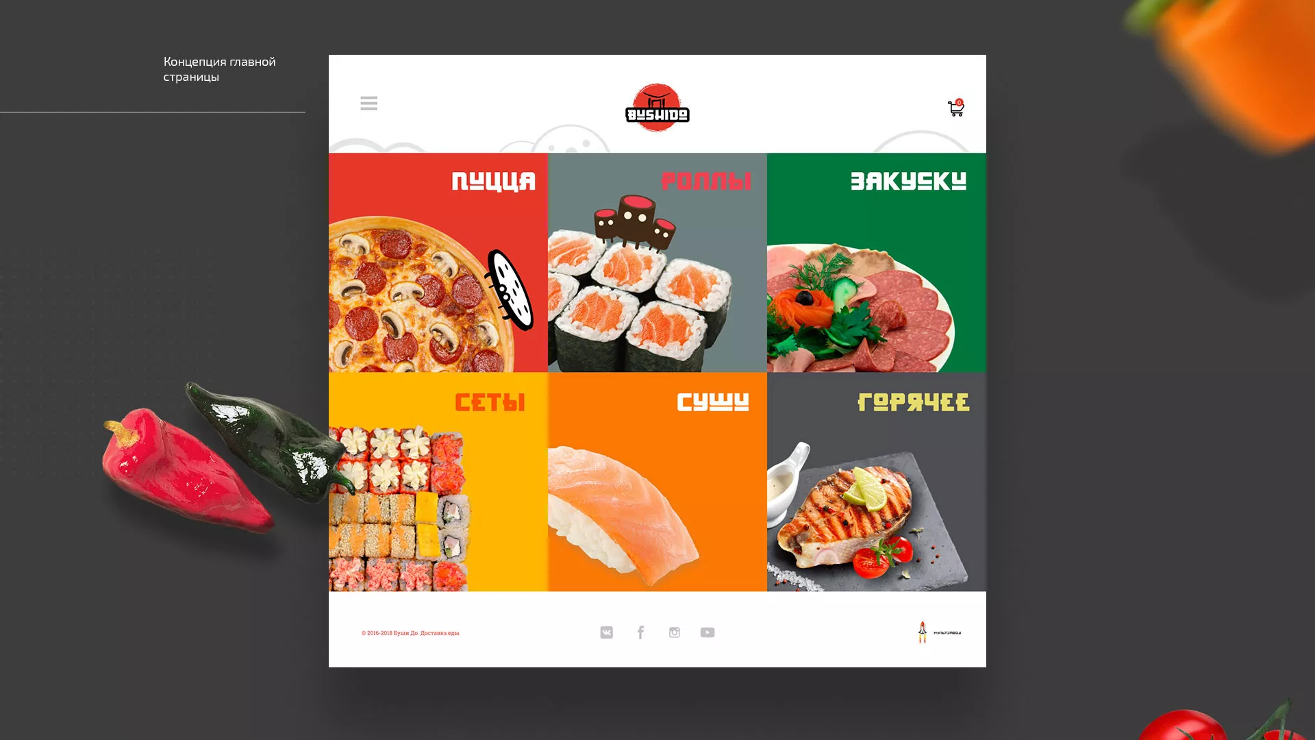 Разработка сайта для пиццерии «BUSHIDO» в Георгиевске