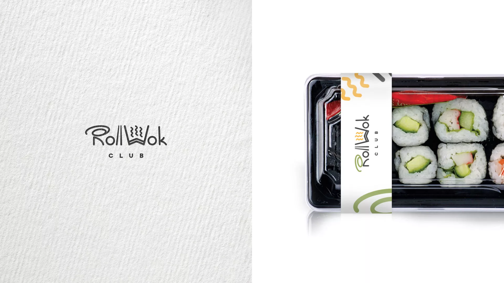 Разработка наклеек для суши-бара «Roll Wok Club» в Георгиевске